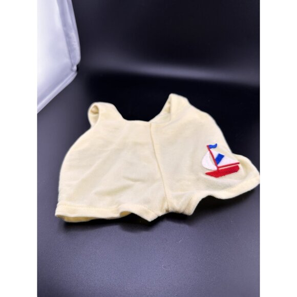 Cabbage Patch Kids Preemie Yellow Sailboat Overalls Jumper Vtg 1984 Smooth - Picture 2 of 8